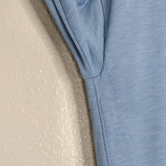 Athleta Inspire Slate Blue Relaxed Fit Oversized 3/4 Sleeve Tee Sz S - Picture 5 of 16